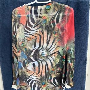 Tricotto top - colourful and flowy. Size xs fits s